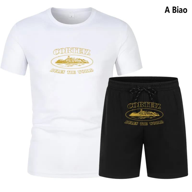 T-Shirt & Shorts Set Corteiz Rules The World