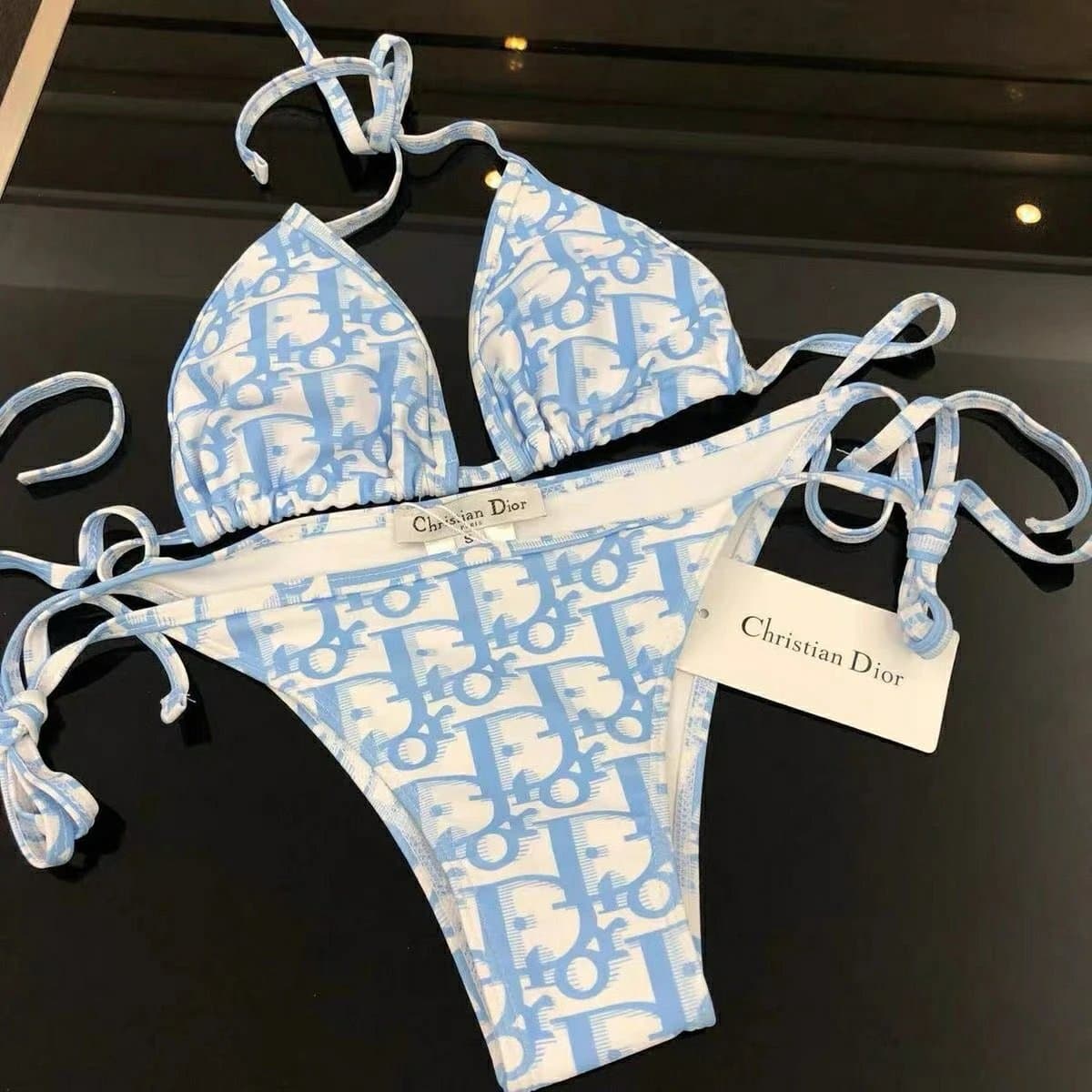 Dior Bikini Set Oblique Logo Print