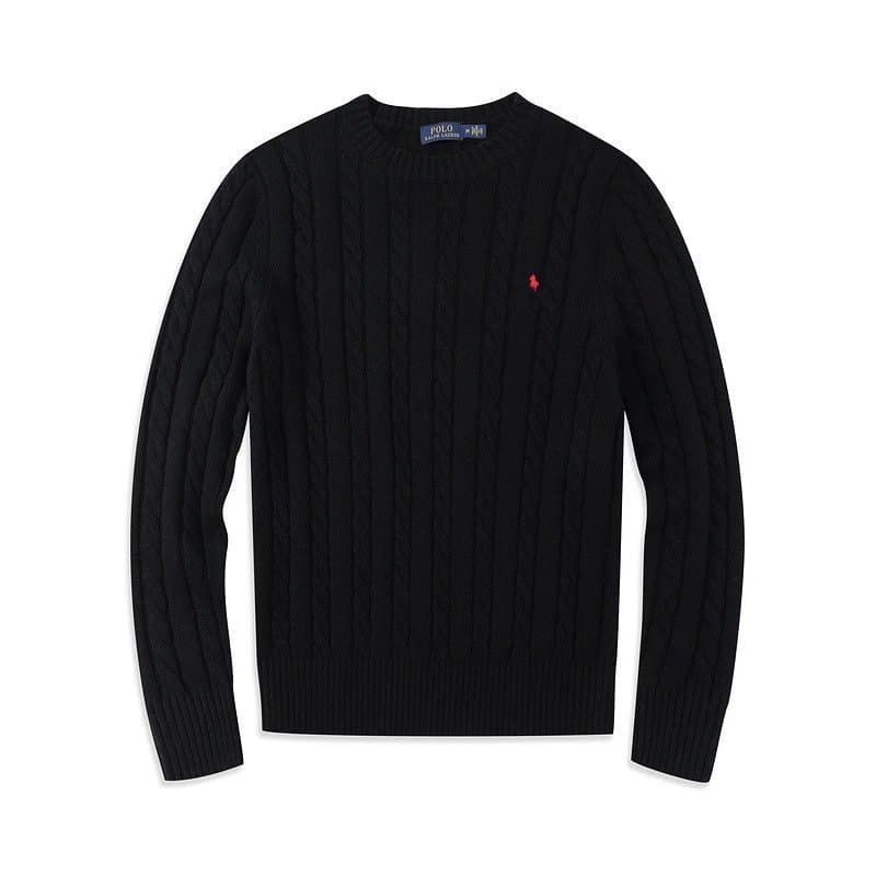 Polo Ralph Lauren Cable Knit Sweater Half-Zip — 6005男款黑色