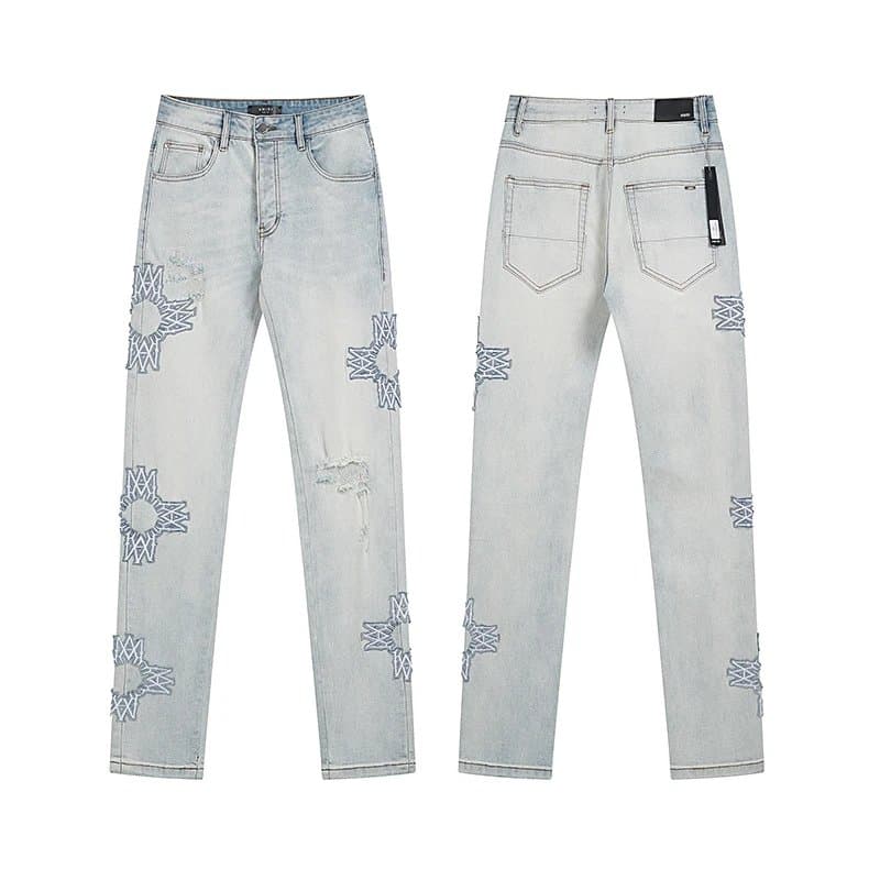 Amiri Embroidered Jeans Sunburst Patch