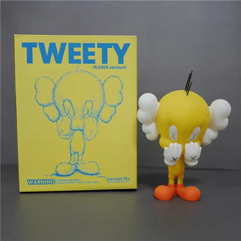 BAPE × KAWS Half-Brain Ape Figure Split Brain Design — 翠儿黄色盒装22cm