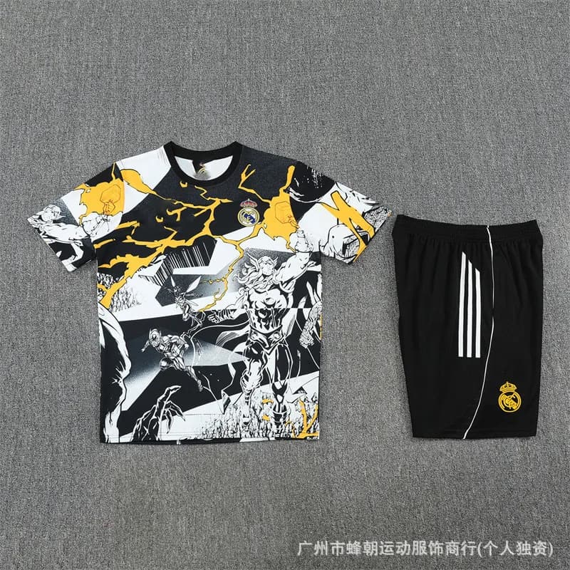 Adidas Training Set Qatar Airways — 2526短袖皇马黄白色