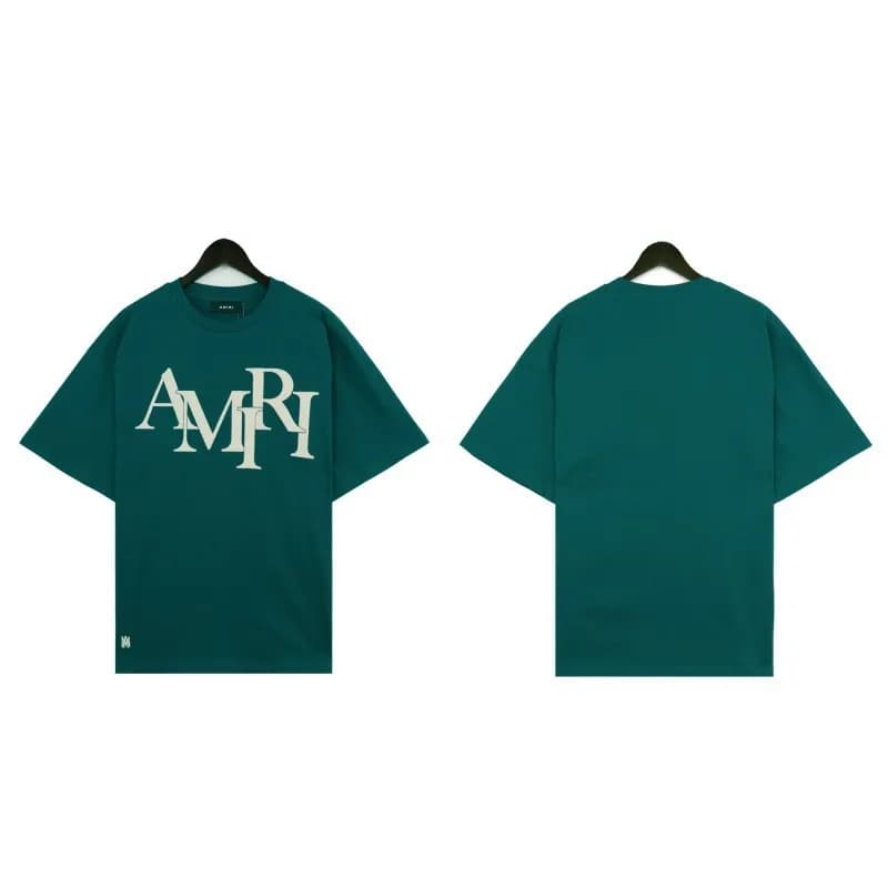 Amiri Logo T-Shirt Embroidered Script — 2191 绿