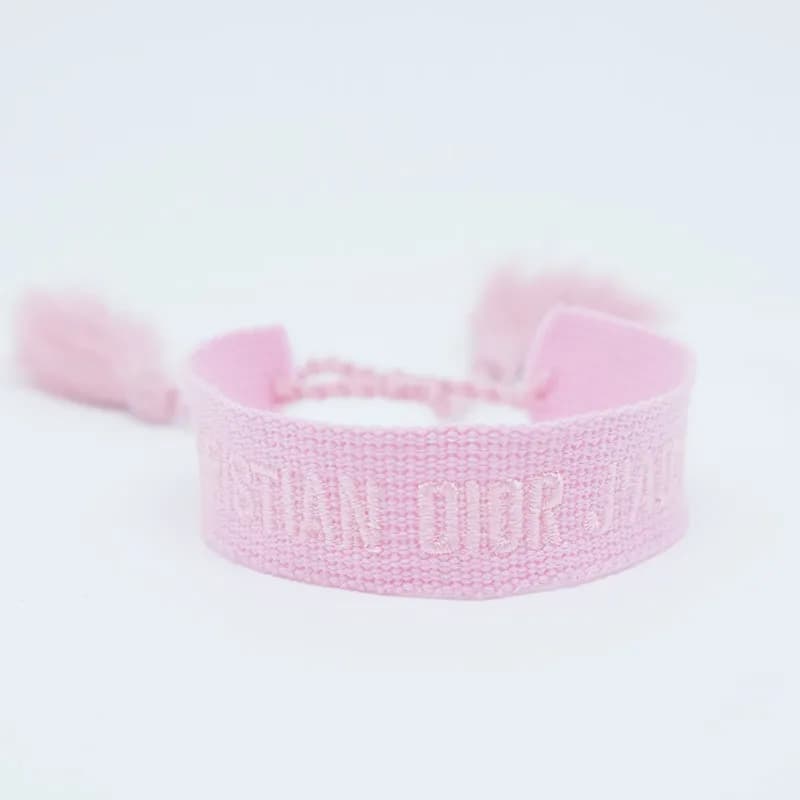 Dior Embroidered Bracelet Pink Tapestry