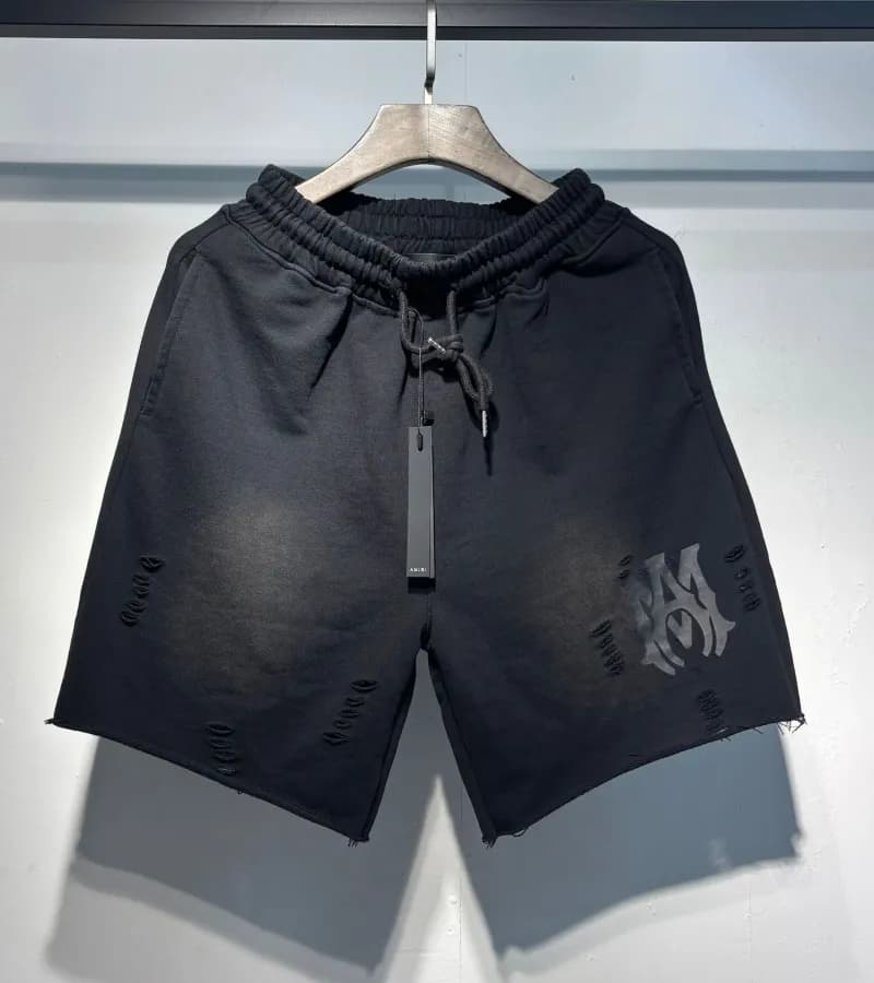 Amiri Logo Shorts Crystal Embellished — 3370黑色