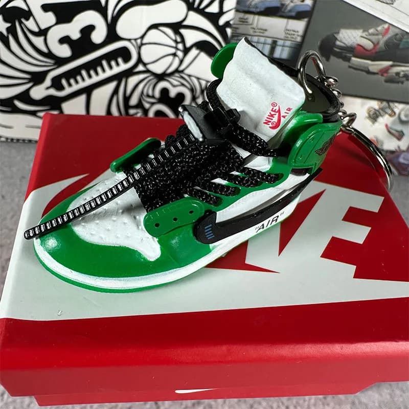 Air Jordan 1 High Miniature Keychain — 58.ow joint green + box