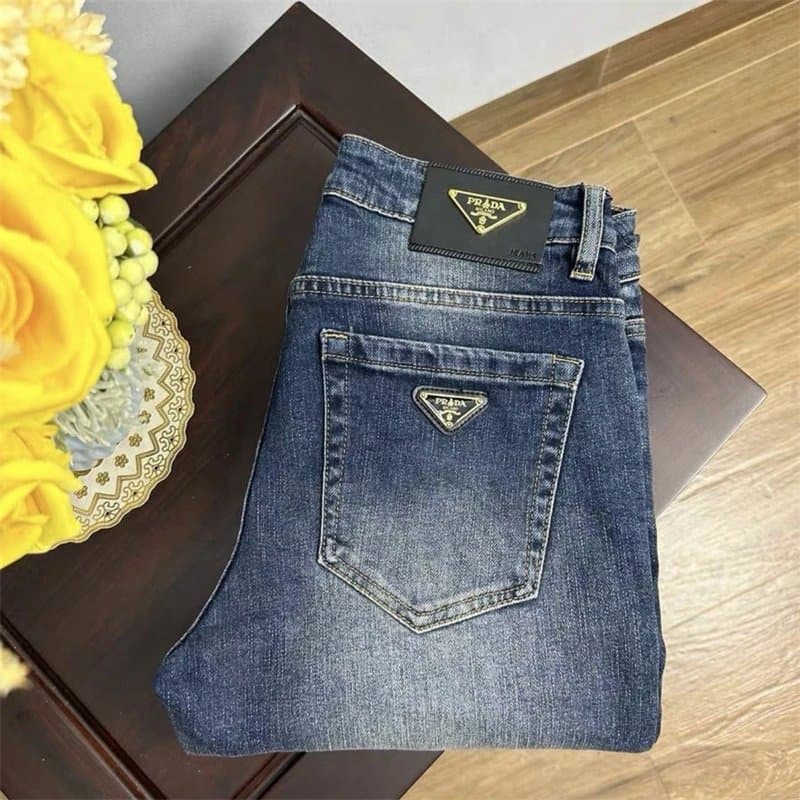 Prada Denim Jeans Triangle Logo Patch