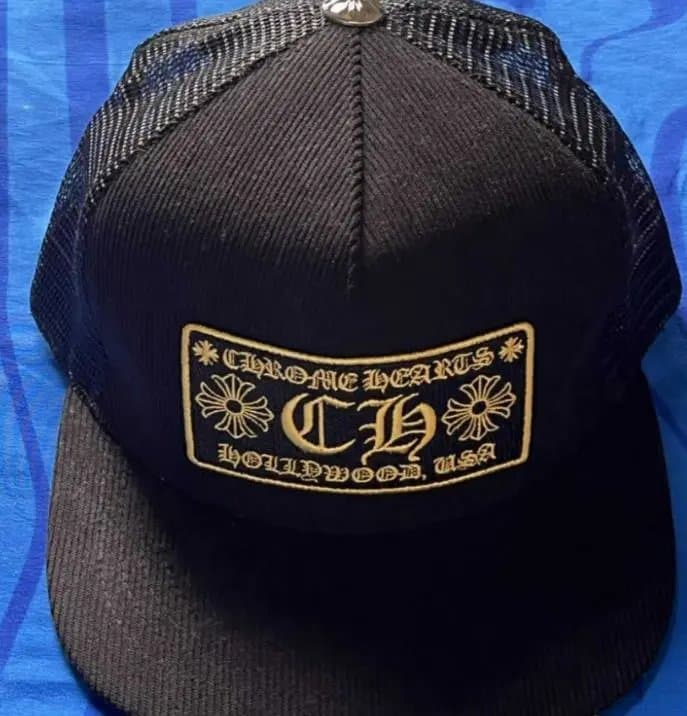 Chrome Hearts Trucker Cap FUCK Patch — 灯芯绒