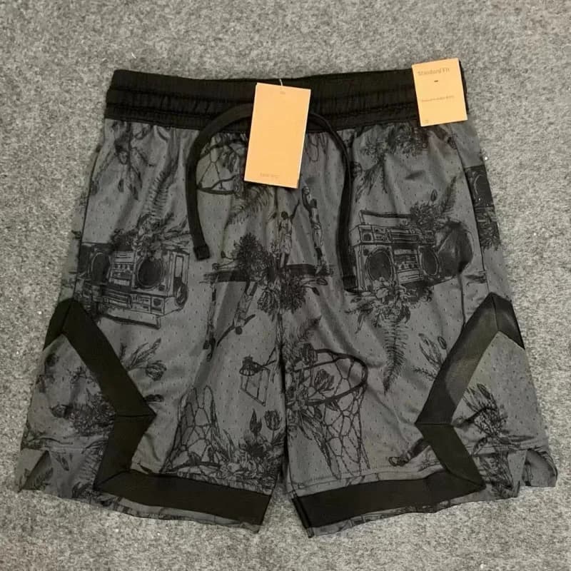 Printed Mesh Shorts Boombox Floral Print