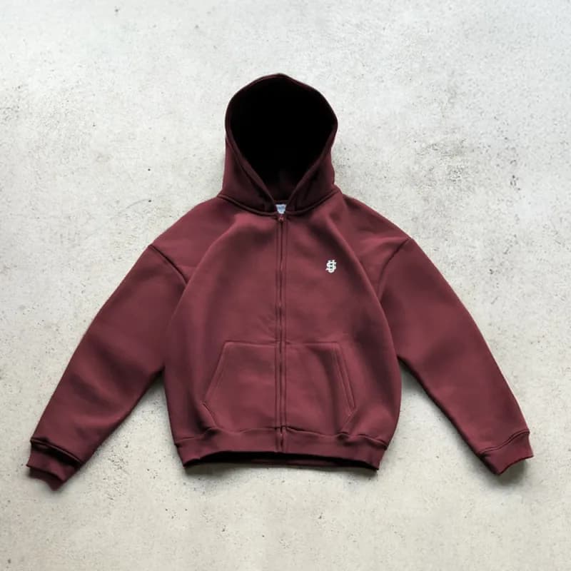 Stüssy Zip-Up Hoodie Embroidered Logo