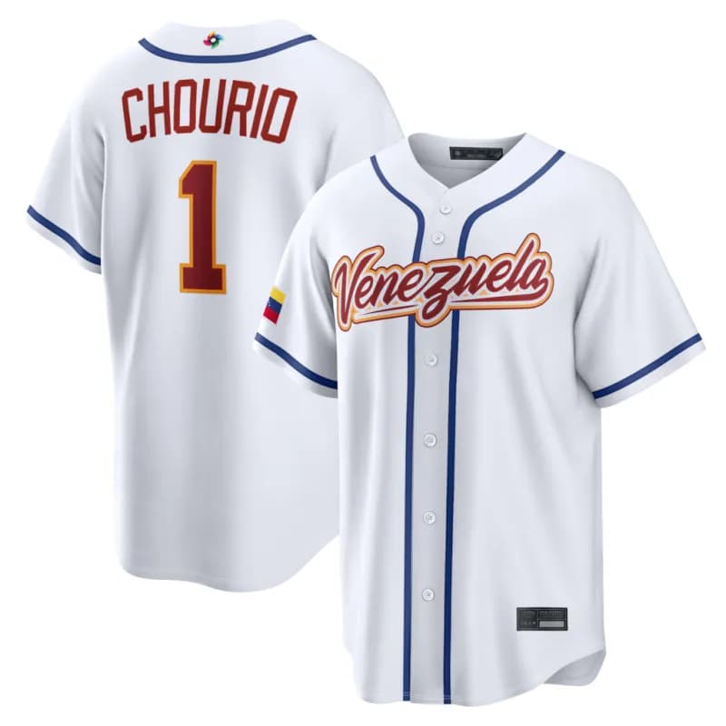 MLB Baseball Jersey Venezuela Flag Patch — 白色1号