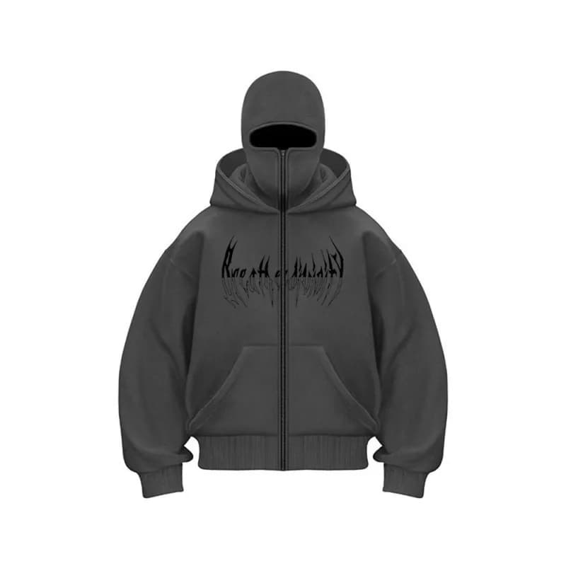 Rhude Zip-Up Hoodie Blood Moon Logo — F07A