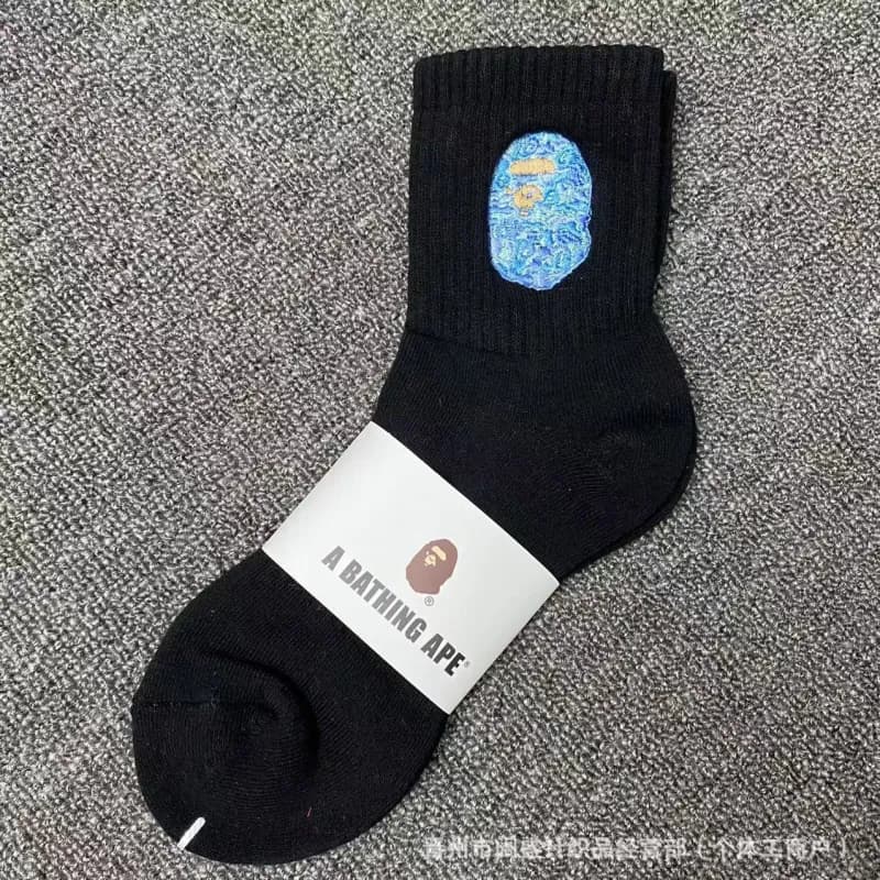 BAPE Crew Sock Ape Head Embroidery