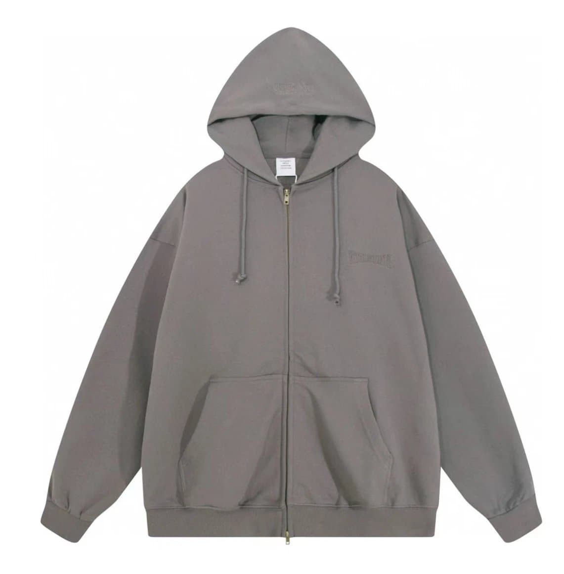 Off-White Zip-Up Hoodie Embroidered Logo