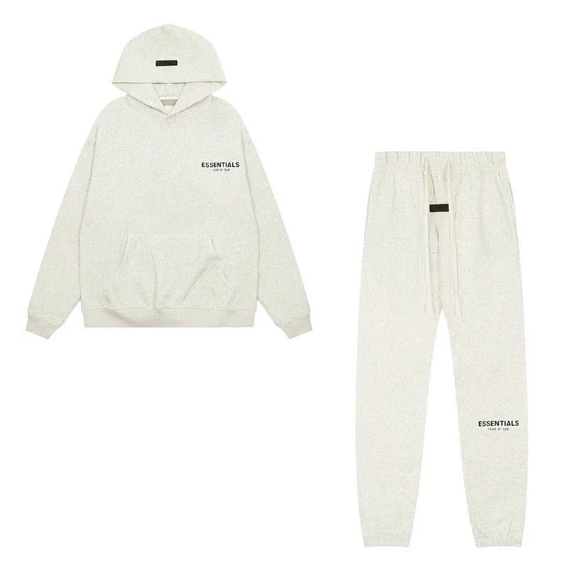 Fear of God Essentials Hoodie and Joggers Set Heather Beige