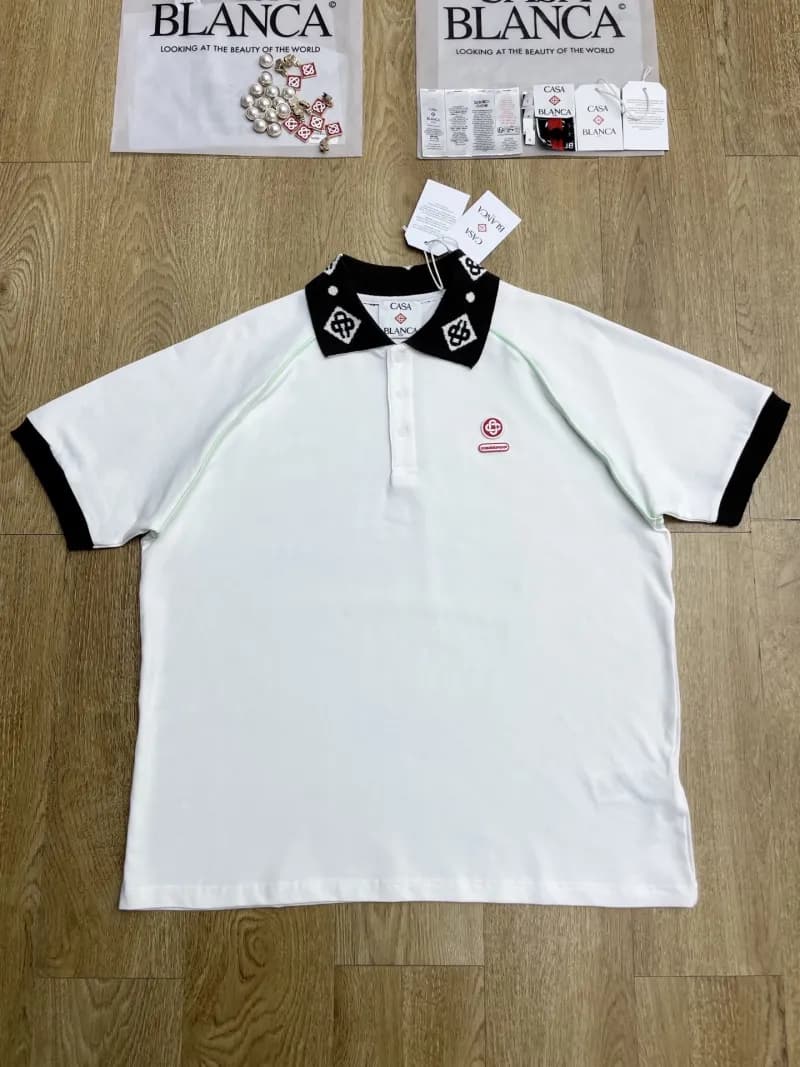 Polo Shirt Contrast Collar and Cuffs