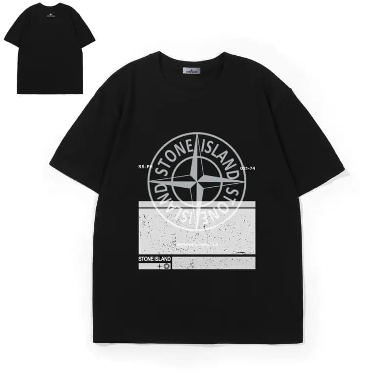 Stone Island Logo T-Shirt Compass Logo — 812黑色