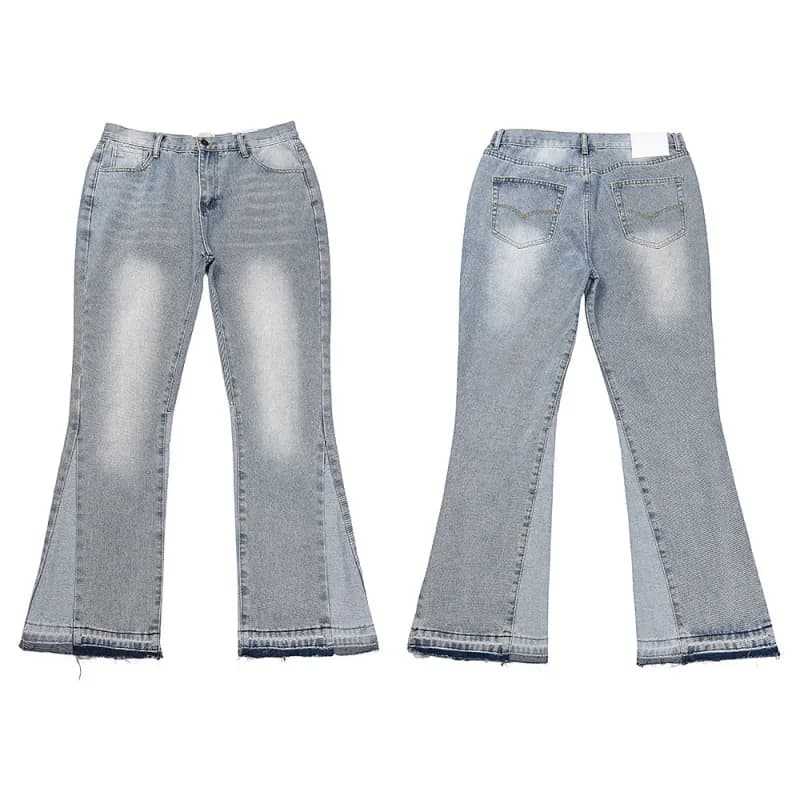 Levi's 501 Flare Jeans Gucci GG Patch Distressed — 9323浅蓝
