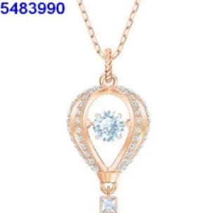Swarovski Swan Pendant Crystal-Encrusted — Smart rose gold balloon necklace