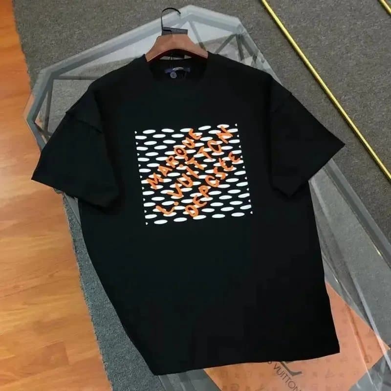 Louis Vuitton Graphic T-Shirt Oval Grid Logo Print