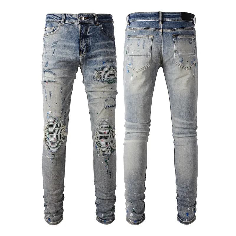 Amiri Paint Splatter Distressed Jeans Artistic Paint-Splatter Wash