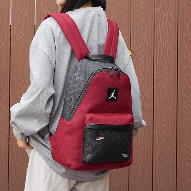 Fendi Double-Zip Backpack Monogram Denim — 单层黑红大号