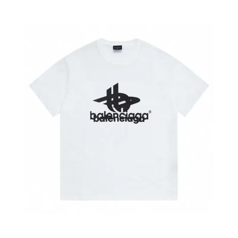 Balenciaga Logo Print T-Shirt Distressed White Logo — 白色F164