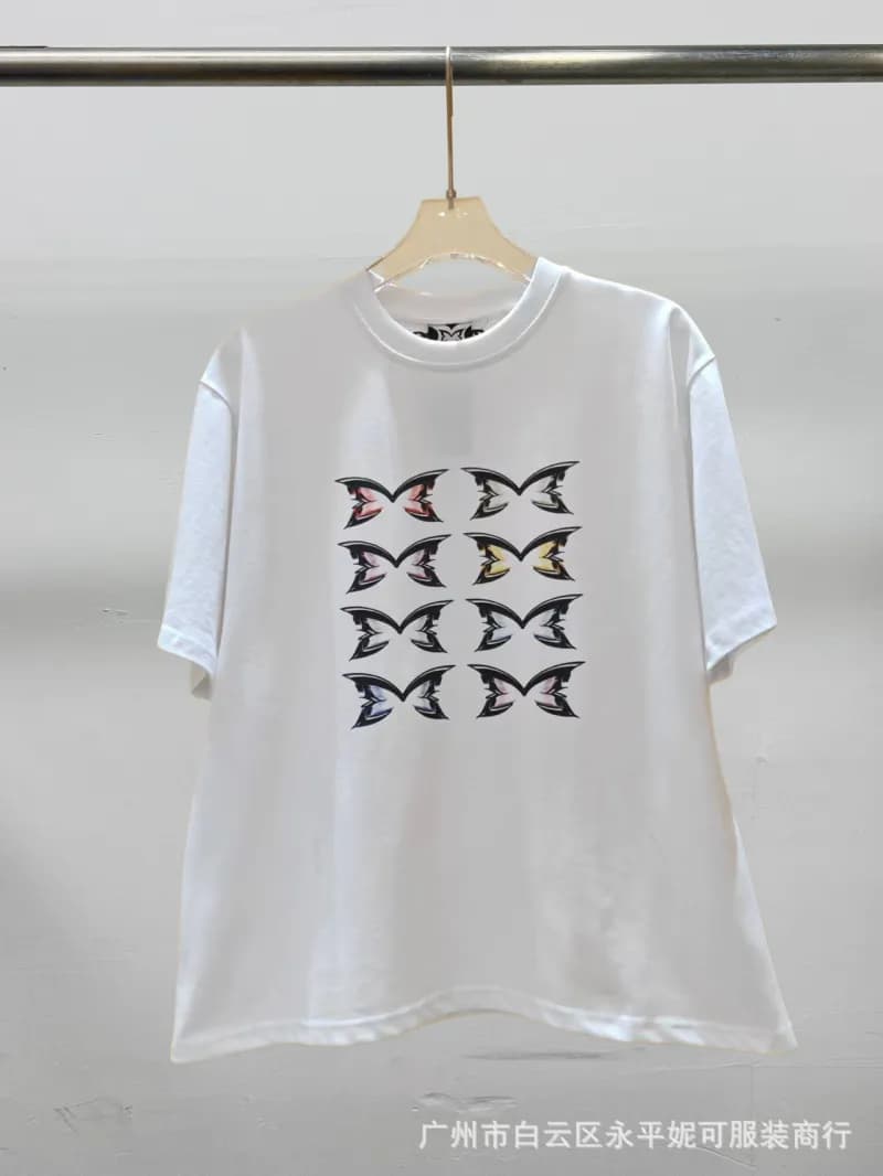 Balenciaga Butterfly Print T-Shirt Multi-Color Butterfly Grid