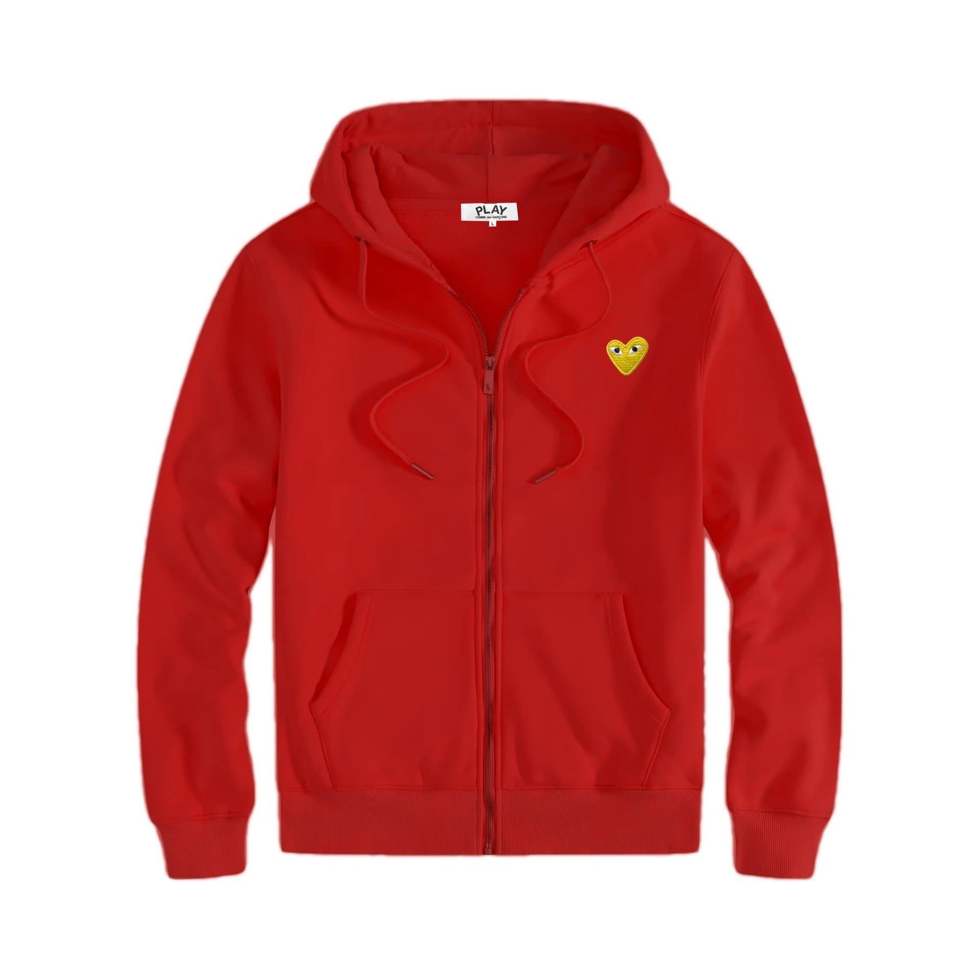 Comme des Garçons Jogger Heart Logo — 拉链红色金眼