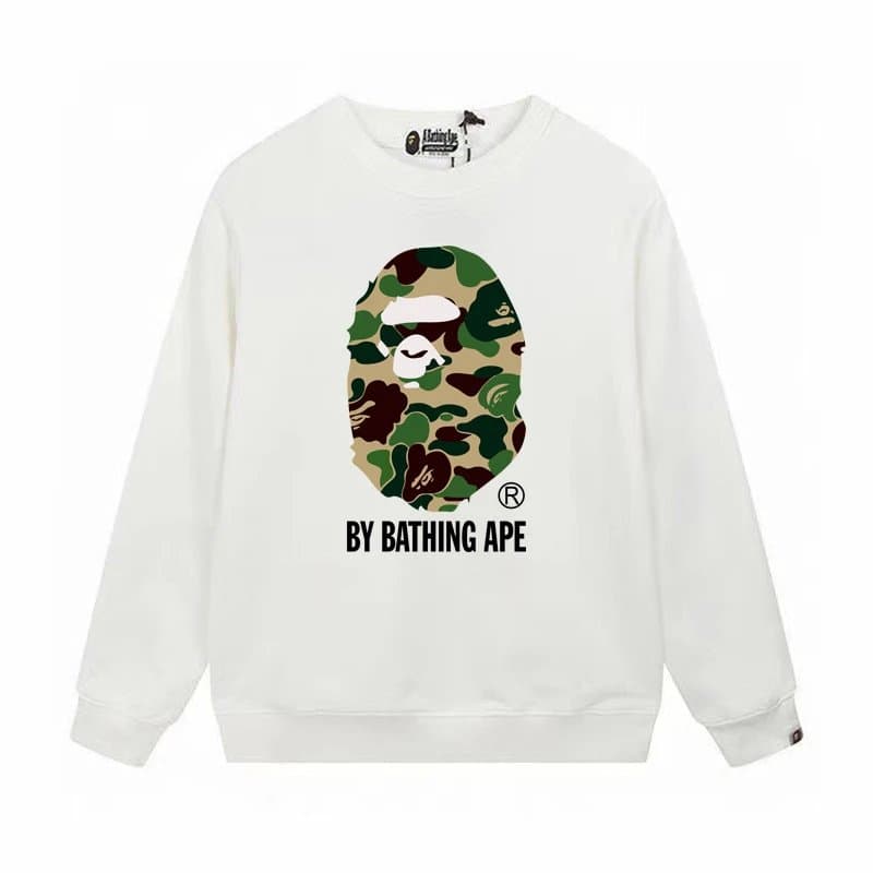 BAPE Crewneck Sweatshirt A Bathing Ape Logo — W170白绿色