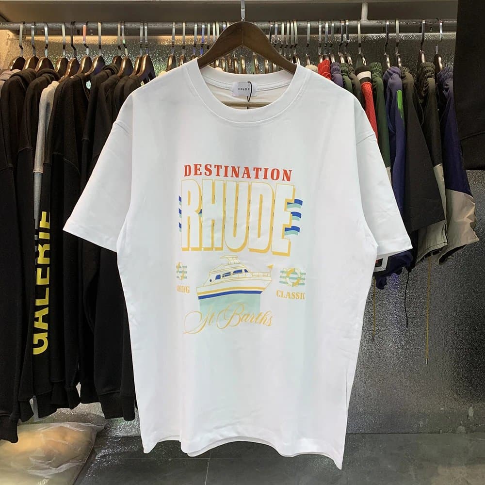 Rhude Graphic Tee Mountain Logo — 5061 白色