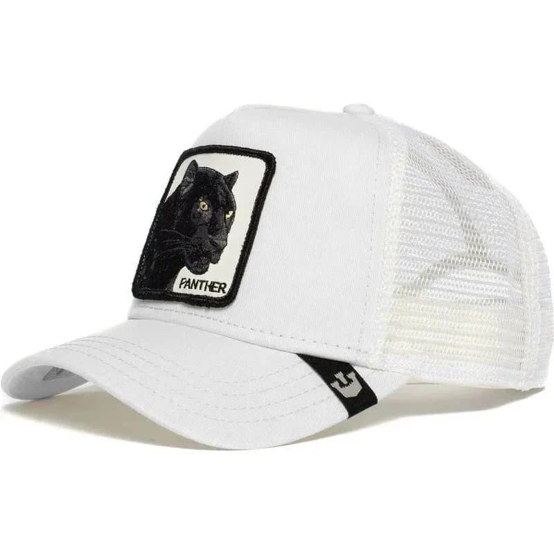 BAPE Trucker Cap Lone Wolf Patch — 可调节 · 白豹