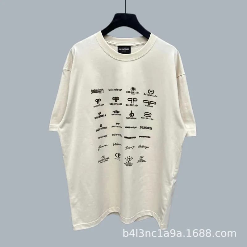 Balenciaga Logo Print T-Shirt Multi-Logo