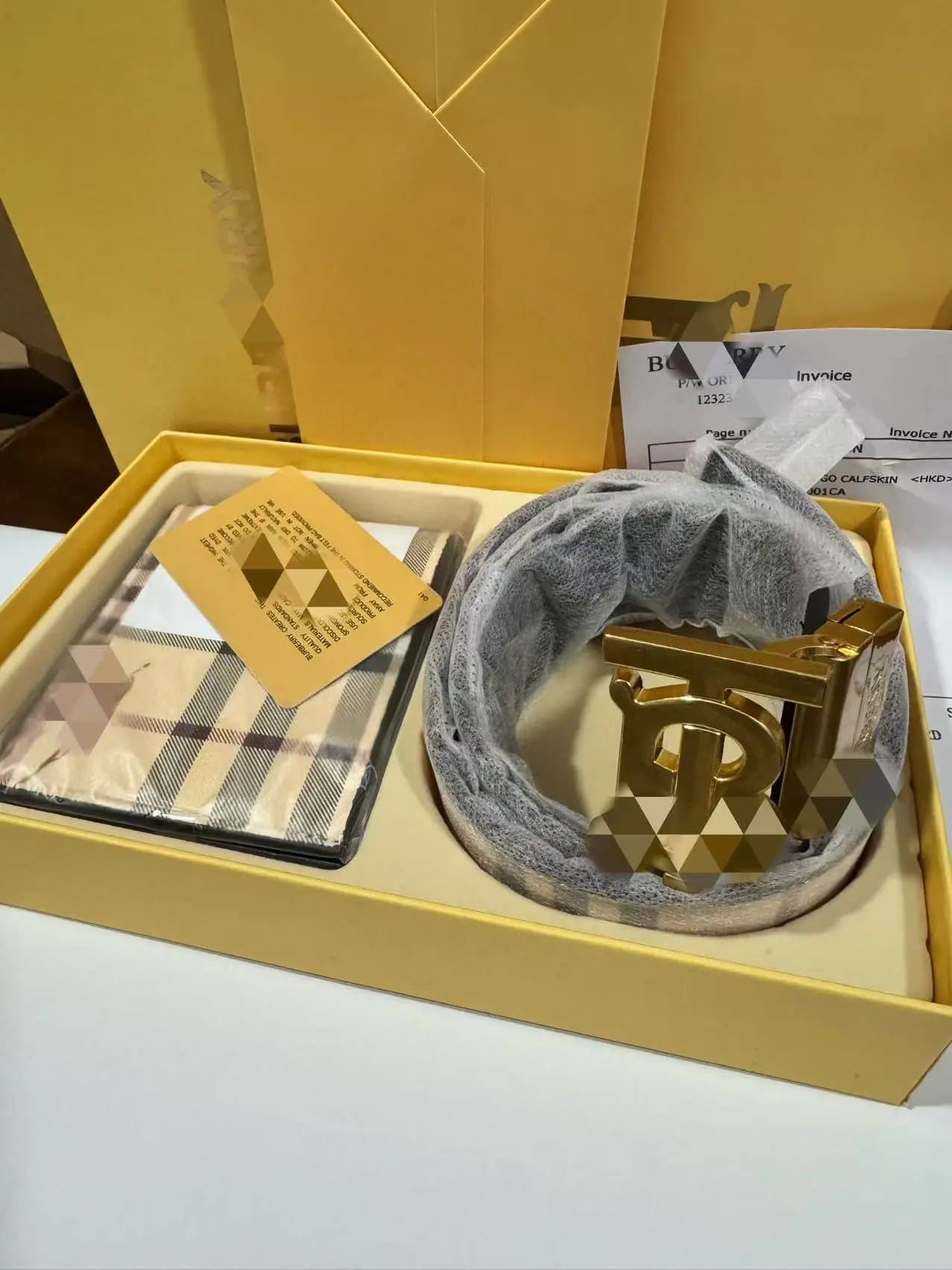Burberry TB Logo Belt Classic Check
