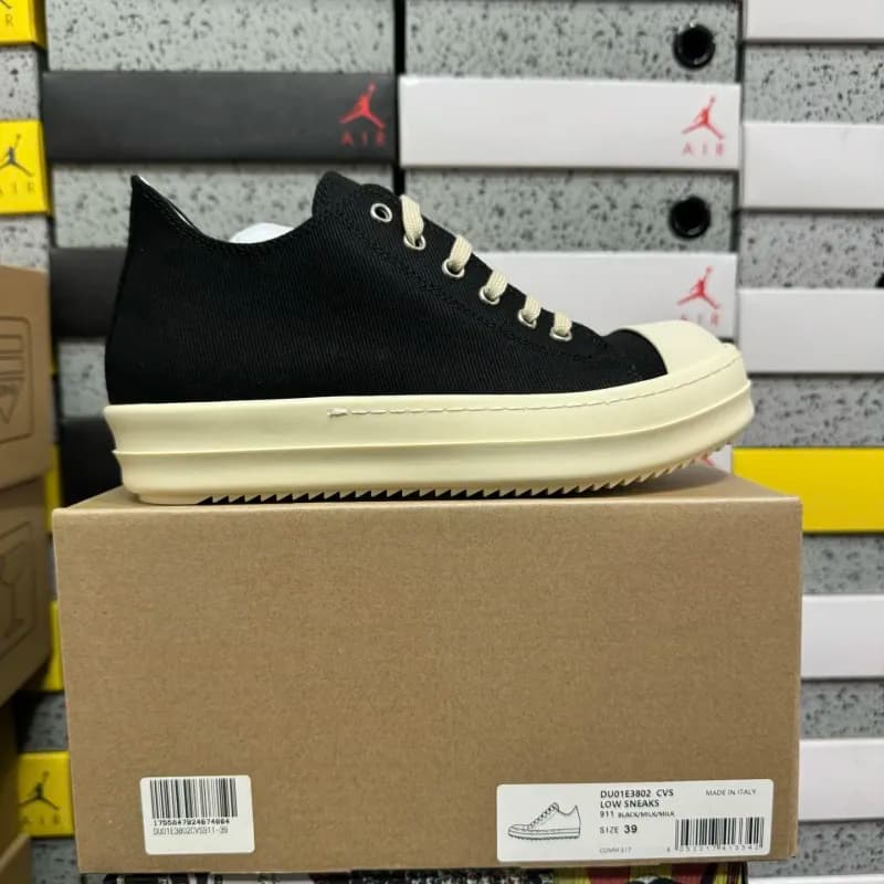 Rick Owens Low Sneaks Black/Milk