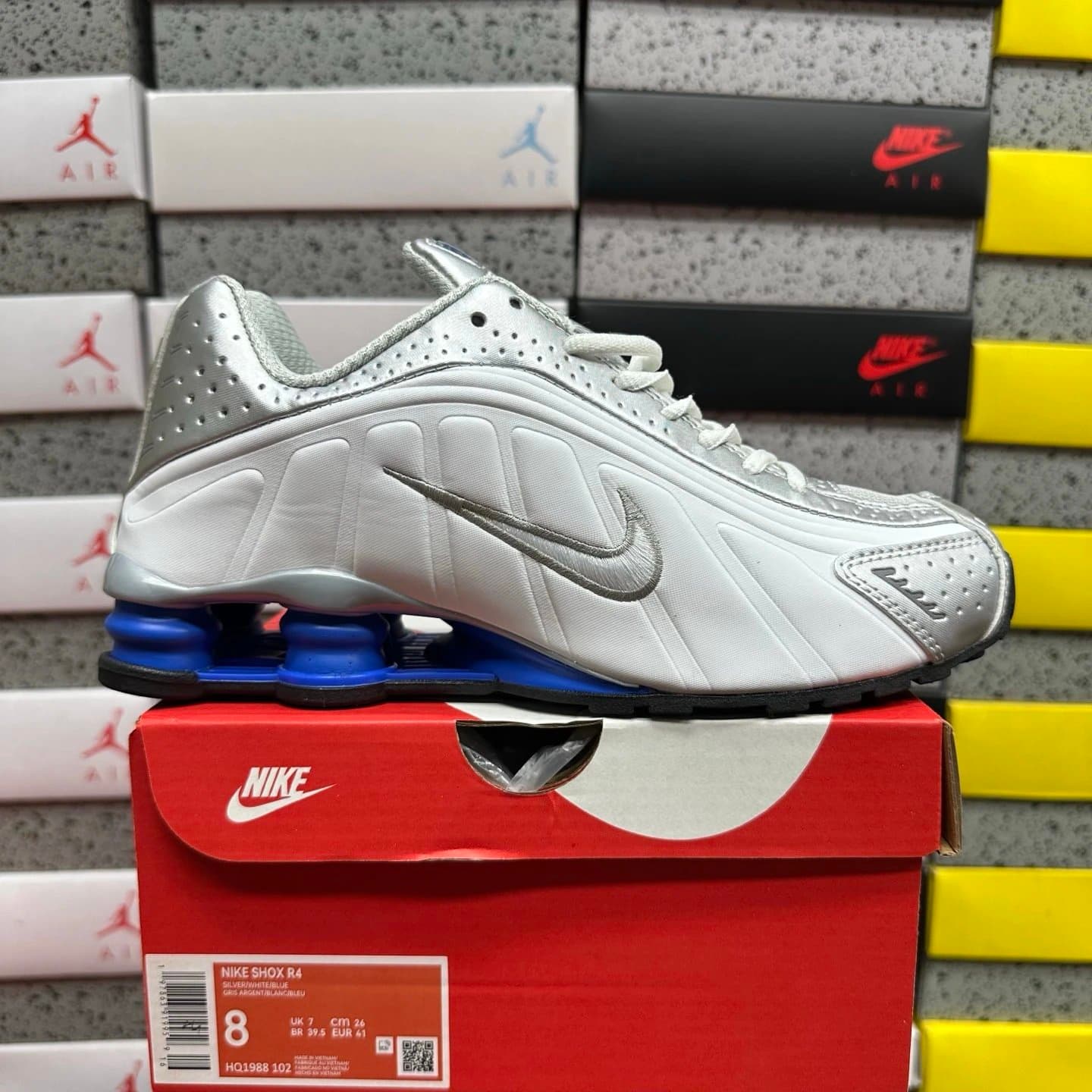 Nike Shox R4 Silver/White/Blue