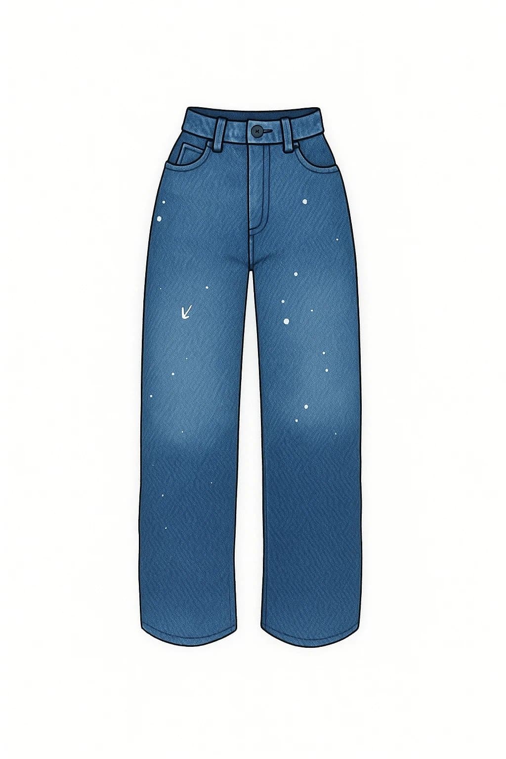 Levi's Wide-Leg Jeans Deep Navy — 2021m blue paint splatter