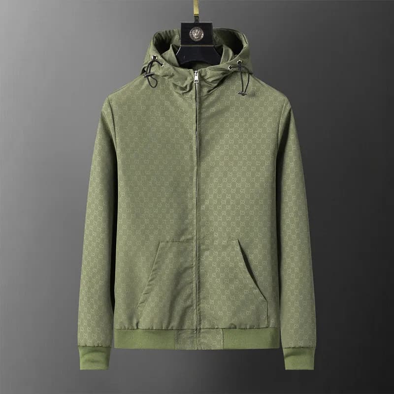 Gucci Hooded Zip-Up Jacket GG Monogram Print