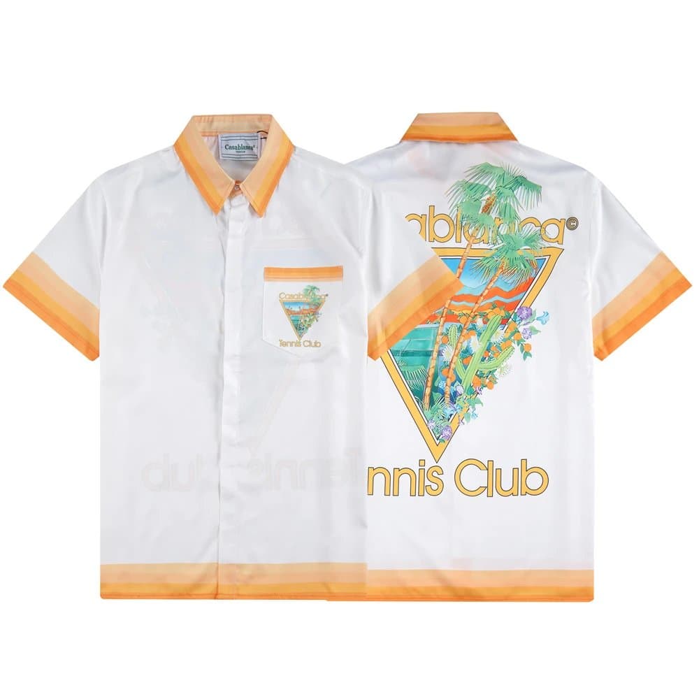 Casablanca Tennis Club Shirt Palm Tree Print