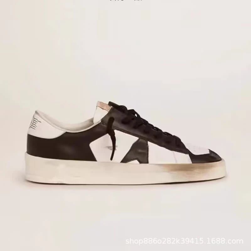 Golden Goose Super-Star Distressed Black and White