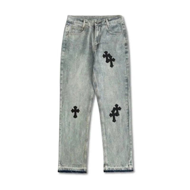 Chrome Hearts Straight Fit Jeans Cross Embroidery