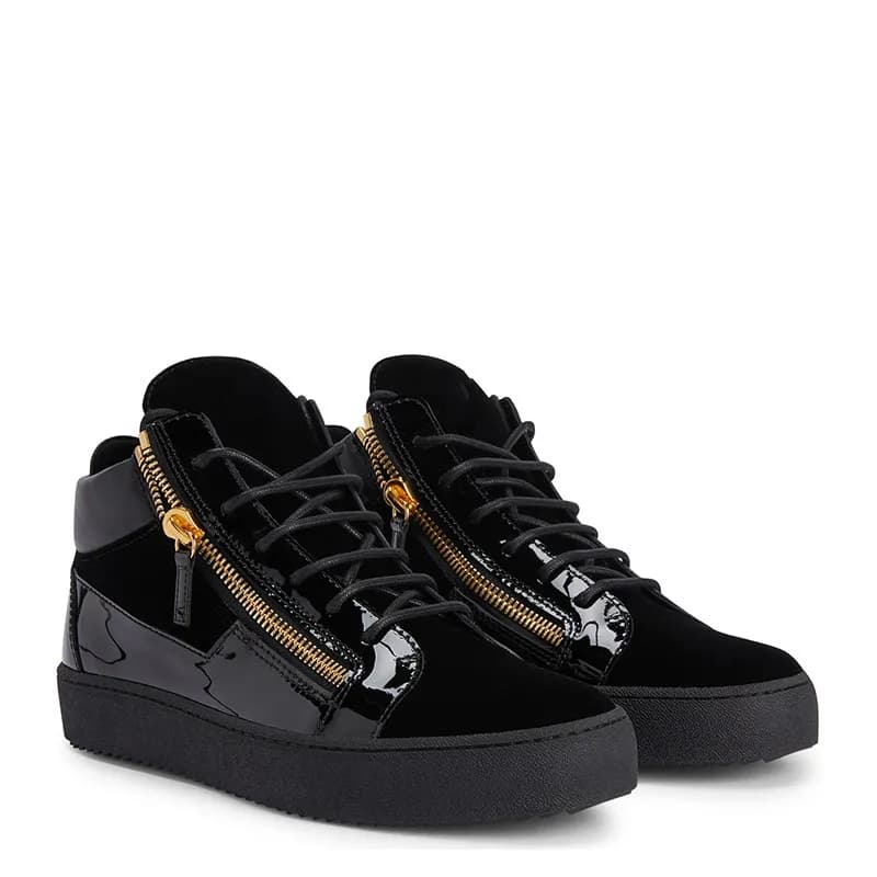 High-Top Sneaker Crystal Strap — 黑天鹅绒