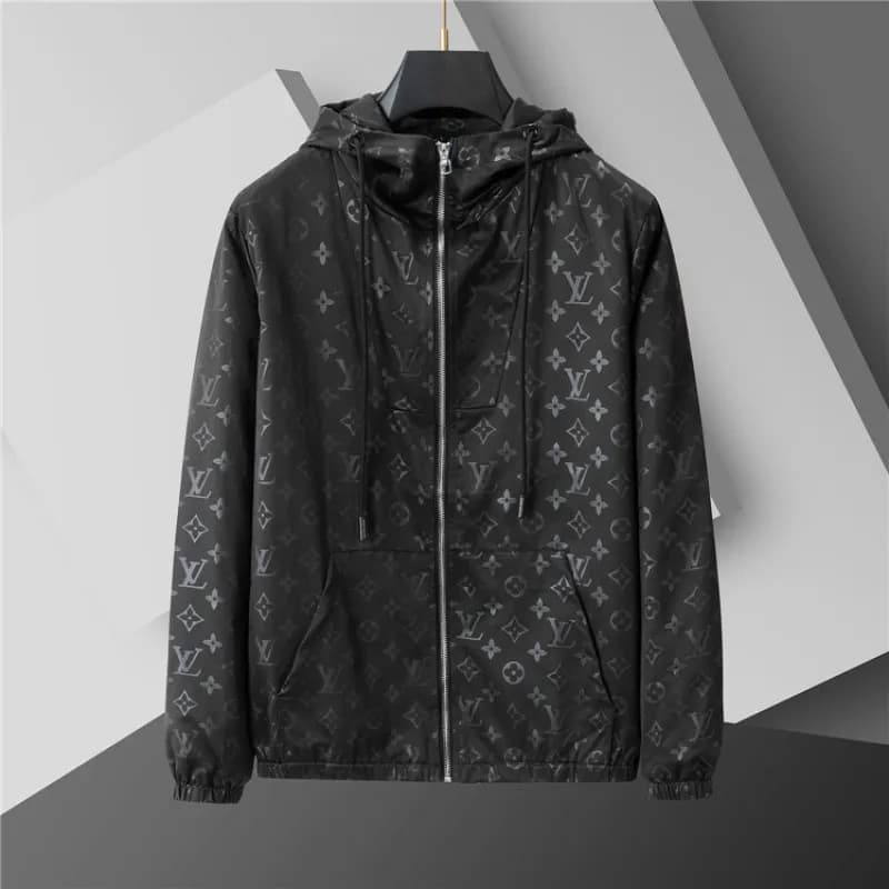 Louis Vuitton Monogram Hooded Jacket Brown Monogram — 66070 black