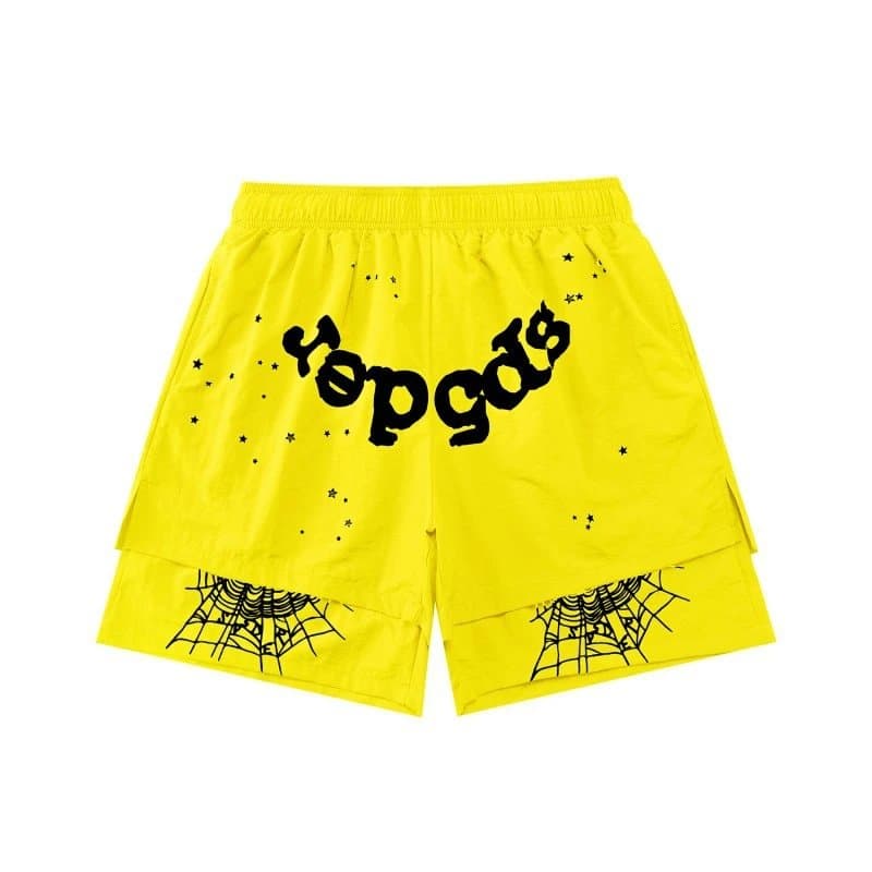 Sp5der Layered Shorts Spider Web Print