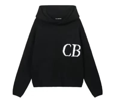 Cole Buxton CB Logo Tee Embroidered — 9-33 black sweater hooded