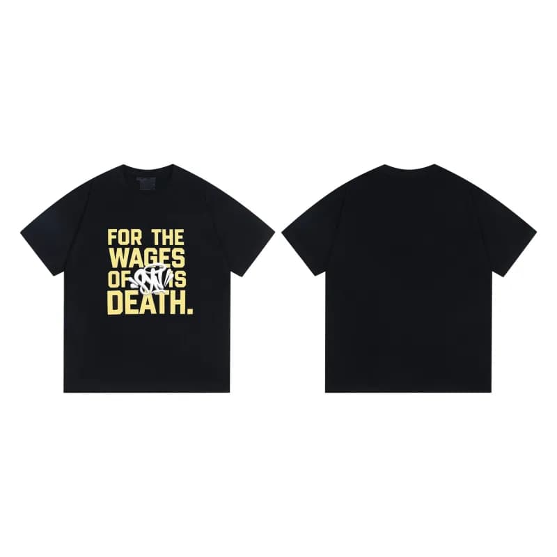 Corteiz T-Shirt & Shorts Set Spray Paint Logo — D16黑色