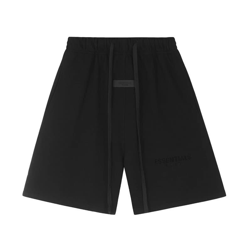 Fear of God Essentials Essentials Shorts Logo Print — 2404黑色（植绒字母）