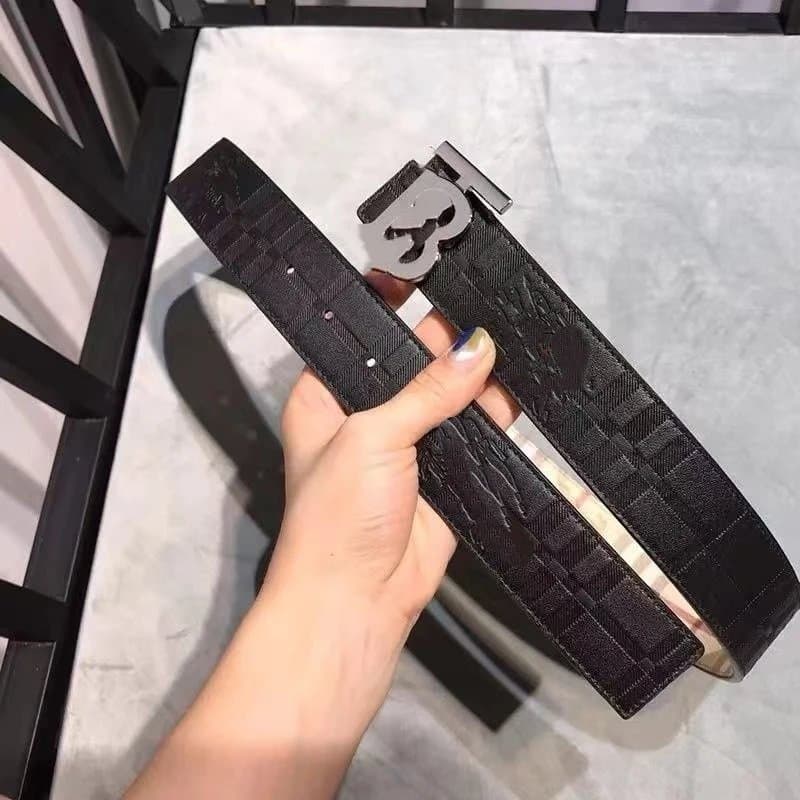 Balenciaga Logo Belt Embossed Monogram — 左黑压花银扣