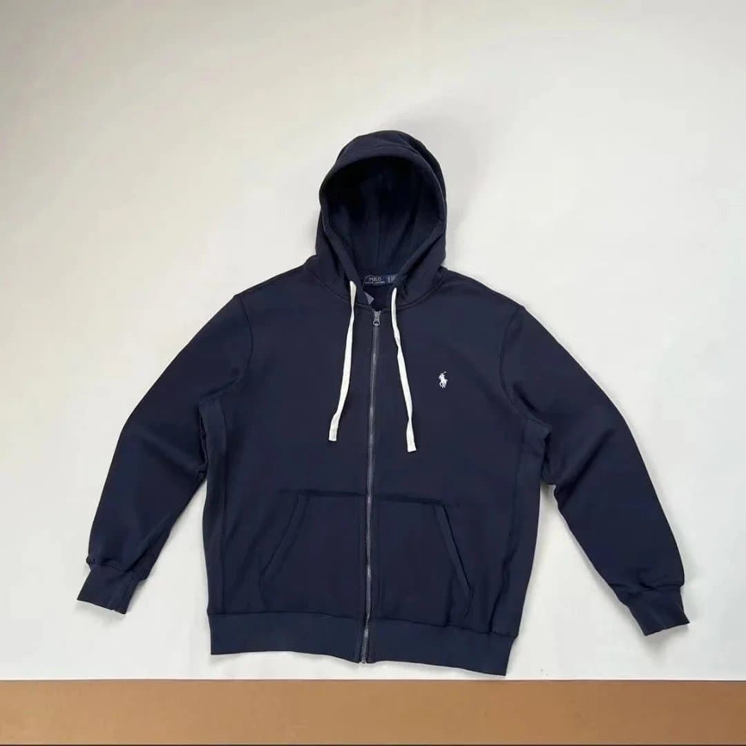 Polo Ralph Lauren Classic Fit Full-Zip Hoodie Navy with White Drawstrings