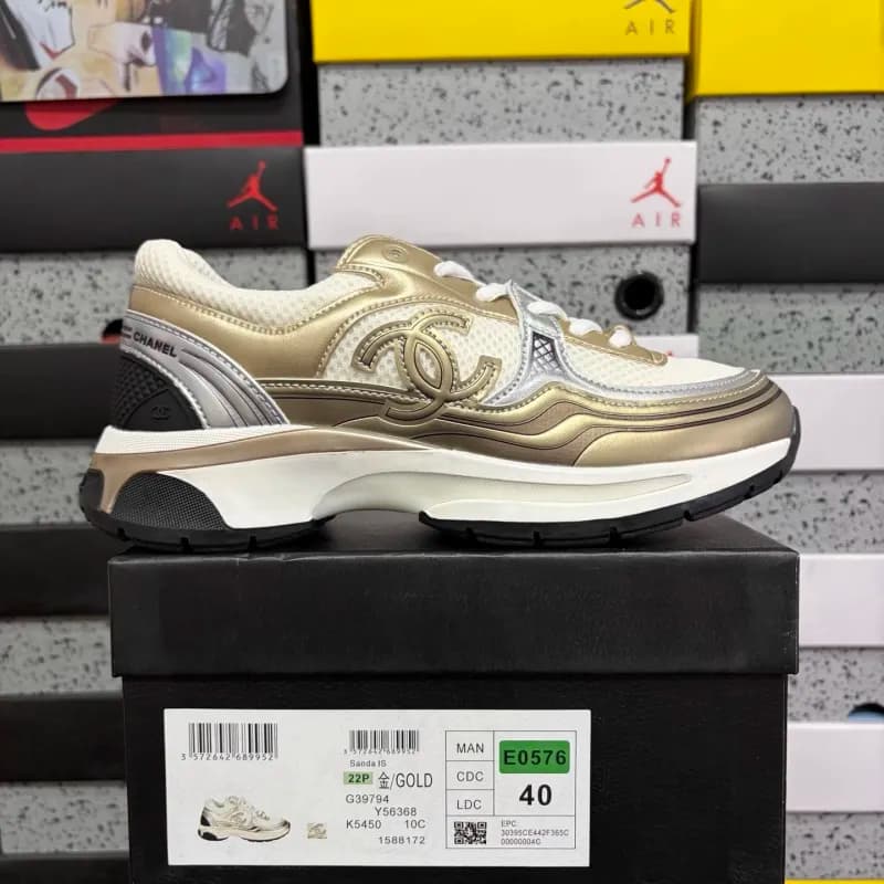 Chanel Sneaker Metallic Gold